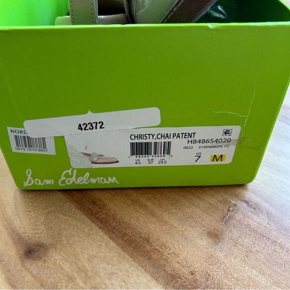 New Sam Edelman Christy Patent Leather Loafers Chai Latte - Picture 5 of 5